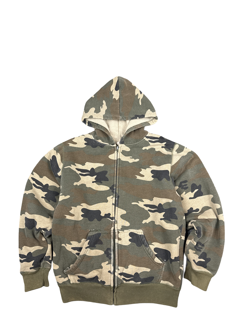 Camo Fleece-Lined Zip Hoodie – Faded Glory (XL)