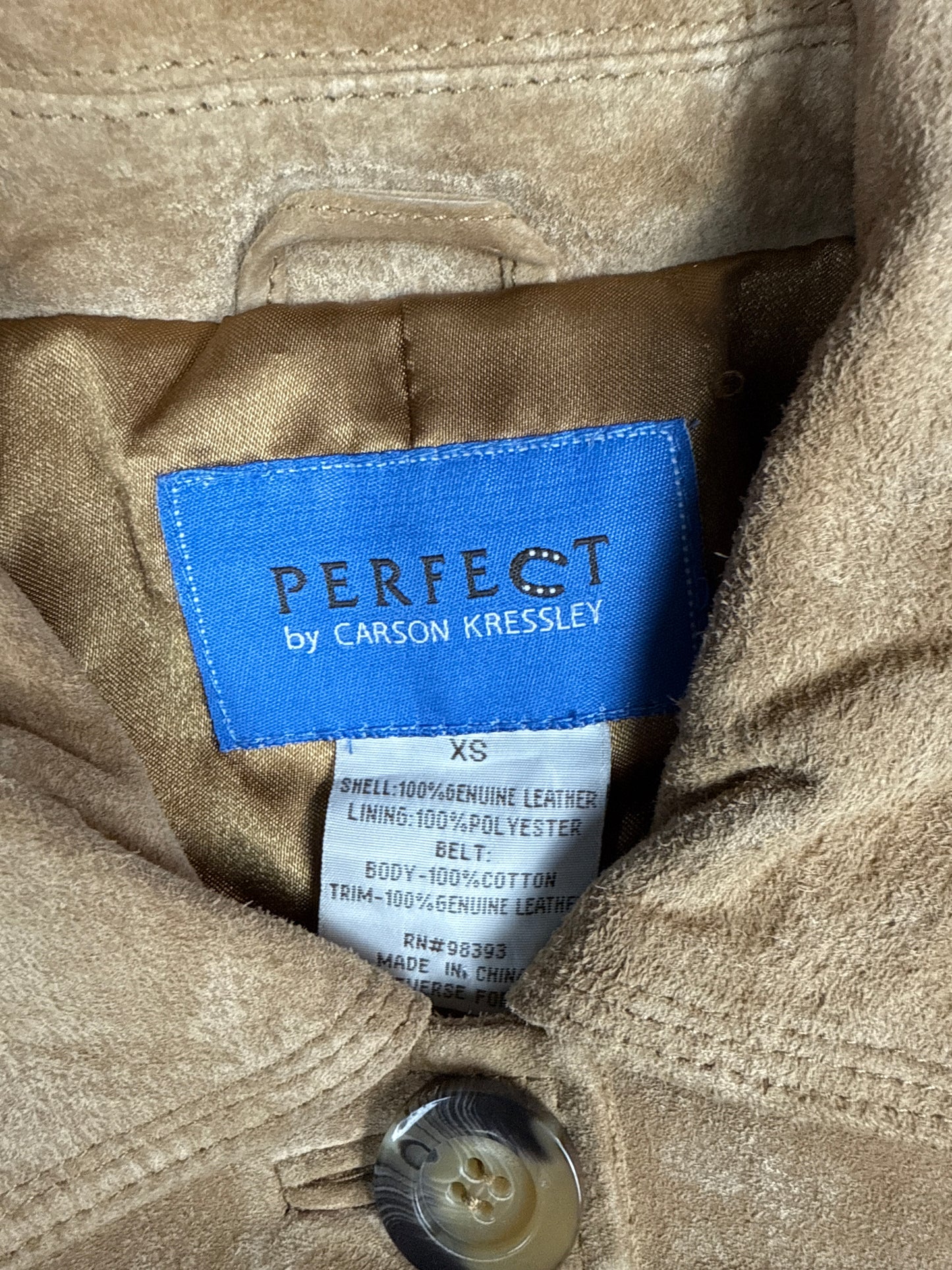 Suede Leather Utility Jacket by Perfect (XS)