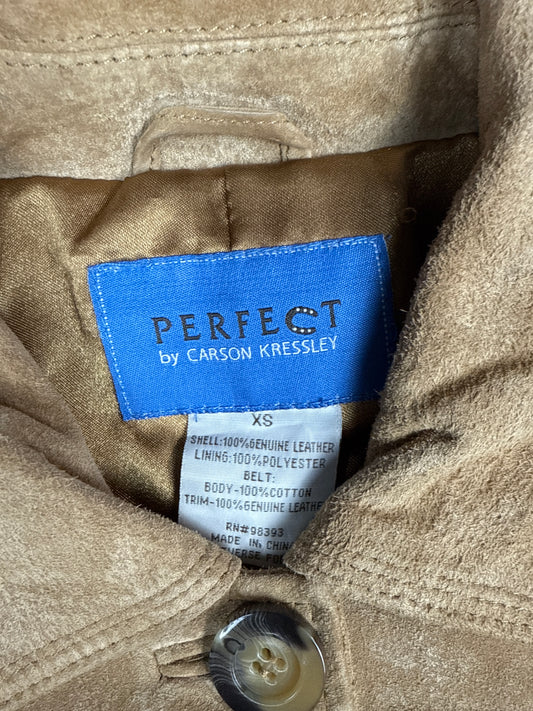 Suede Leather Utility Jacket by Perfect (XS)