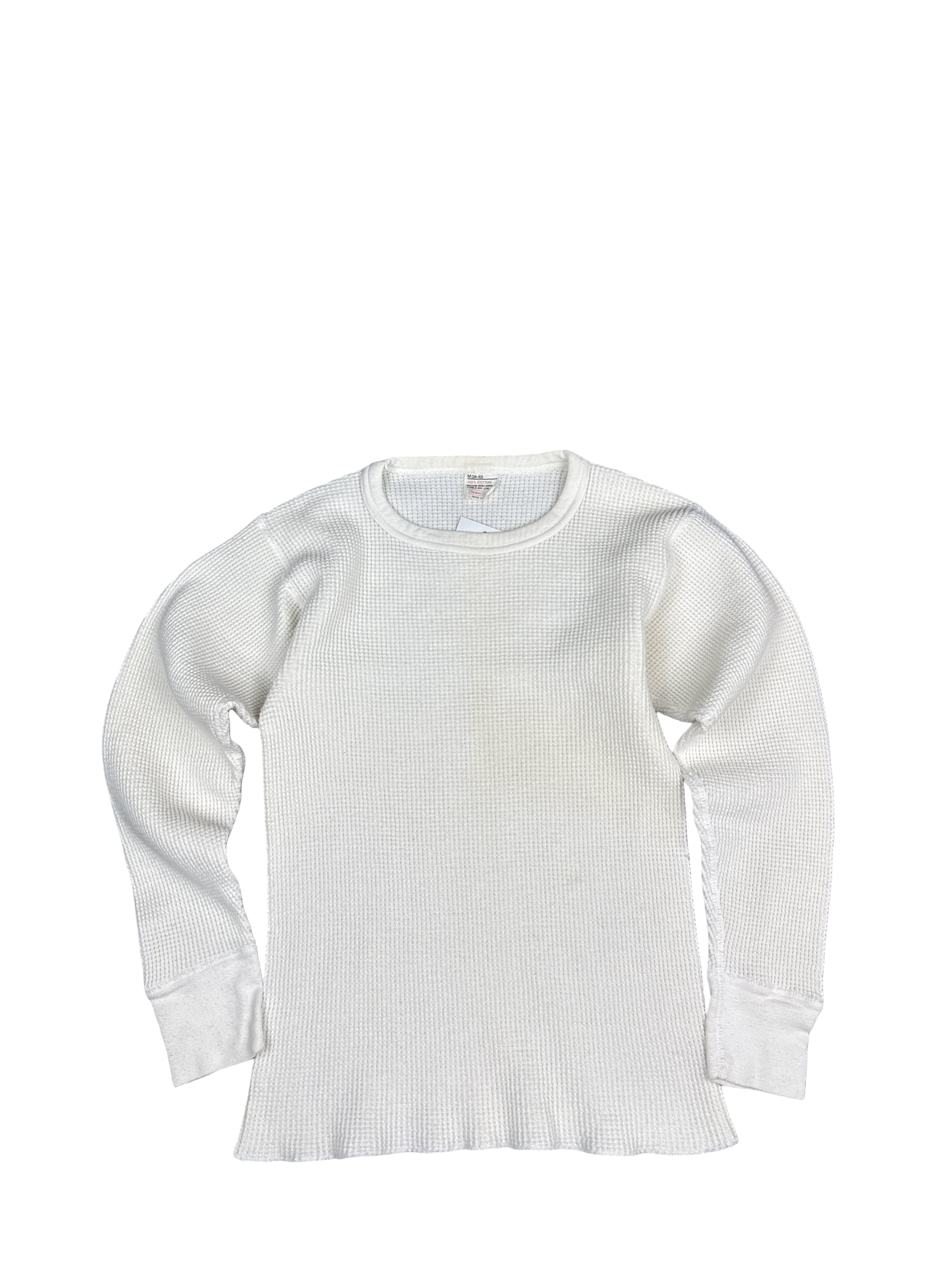 Vintage Sears Thermal Waffle Knit Pullover (M)