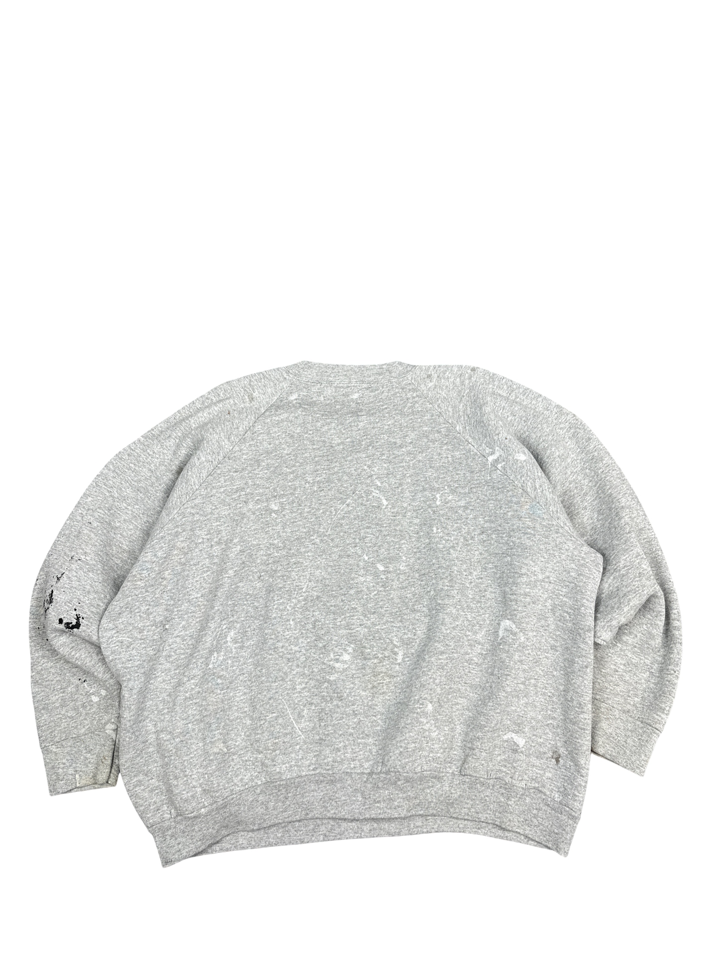 Gray Paint-Splattered Fleece Sweatshirt (2XL)