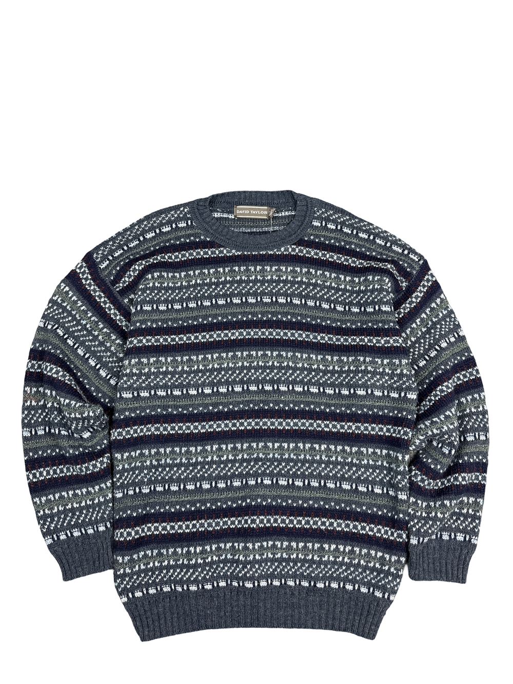 David Taylor Fair Isle Knit Pullover Sweater (L)