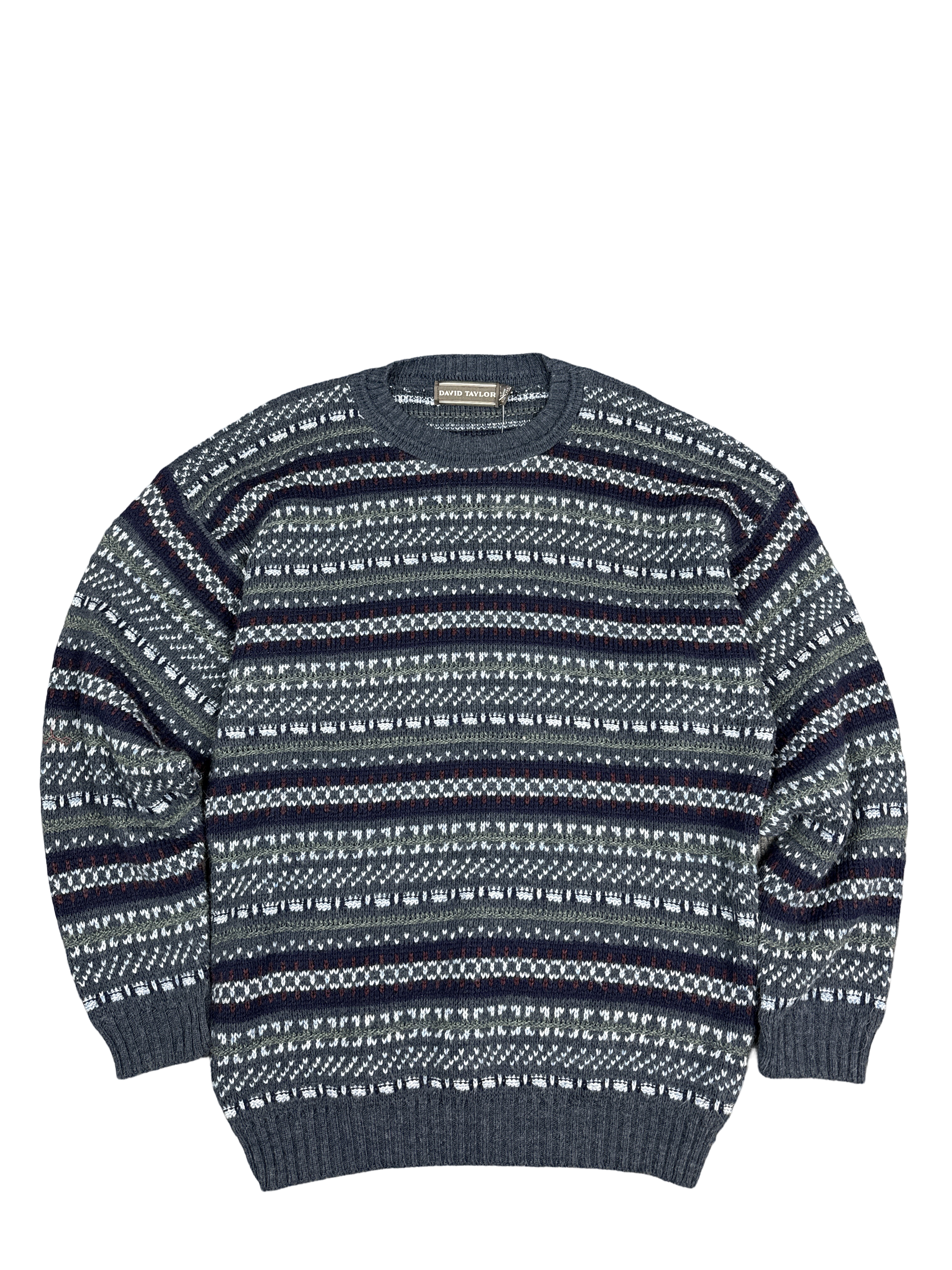 David Taylor Fair Isle Knit Pullover Sweater (L)