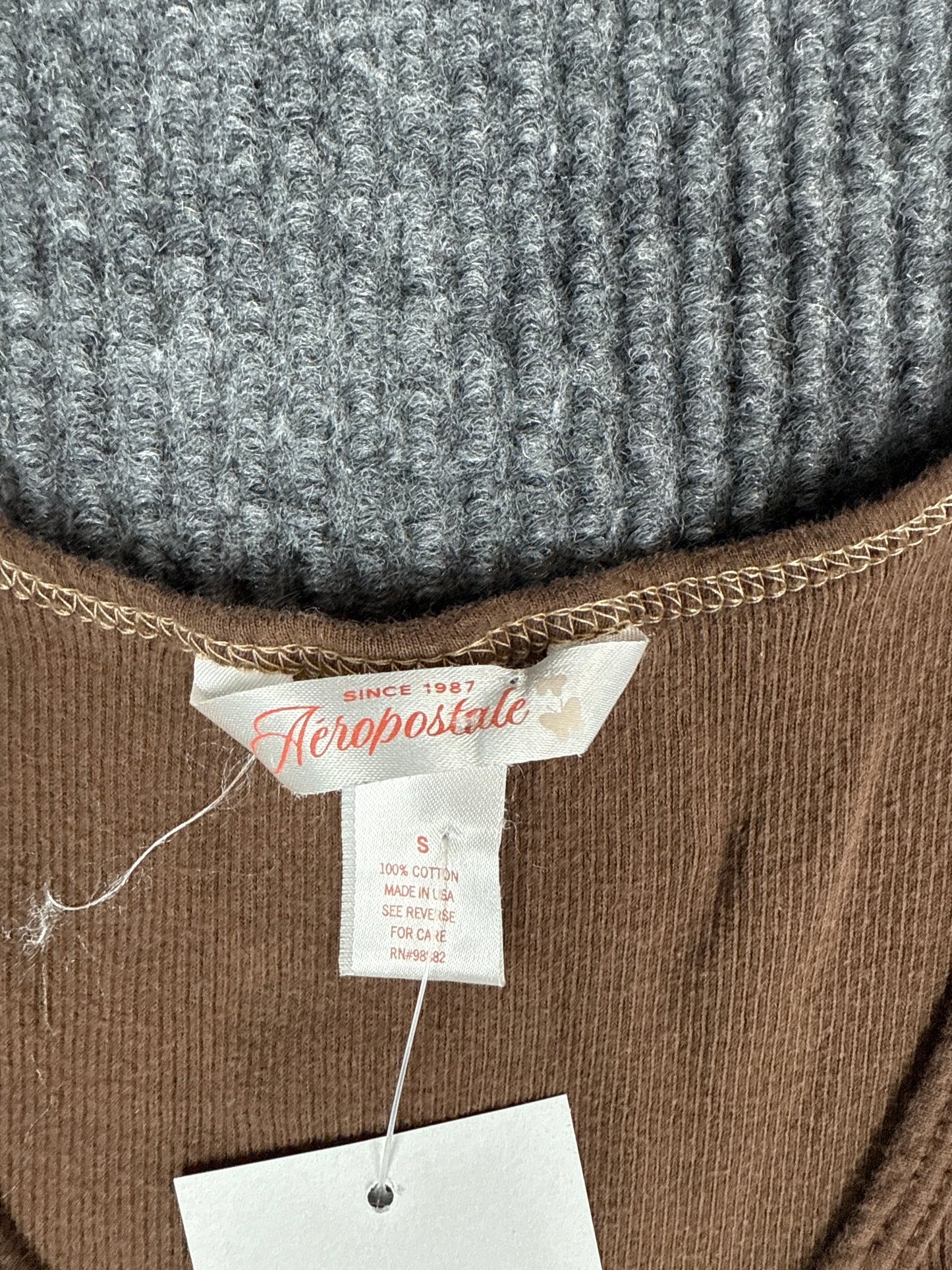 Y2K Aeropostale Ribbed Brown Cotton Tank Top (S)