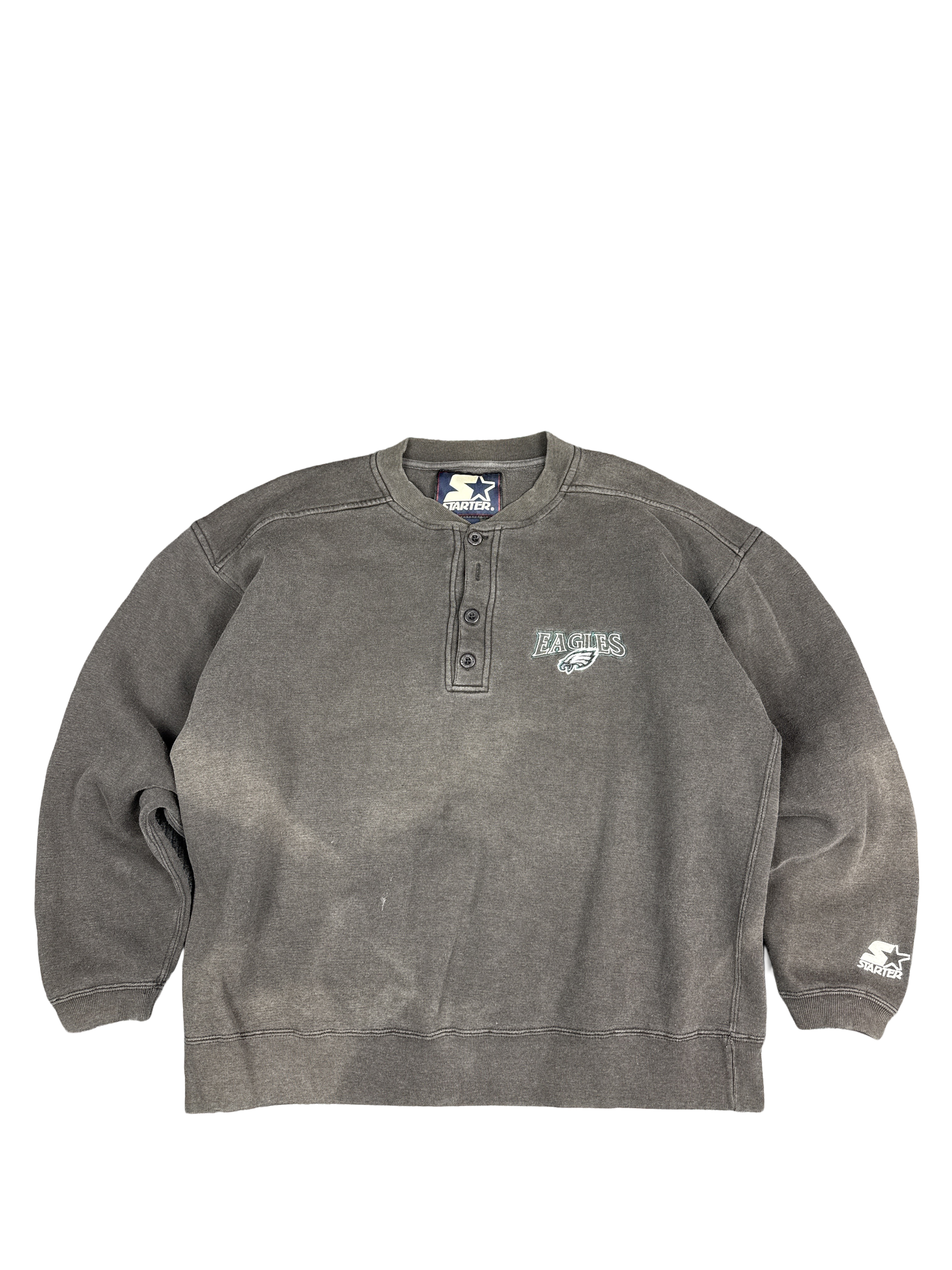 1990s Starter Philadelphia Eagles Henley Sweatshirt (L)