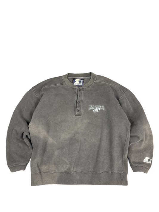 1990s Starter Philadelphia Eagles Henley Sweatshirt (L)