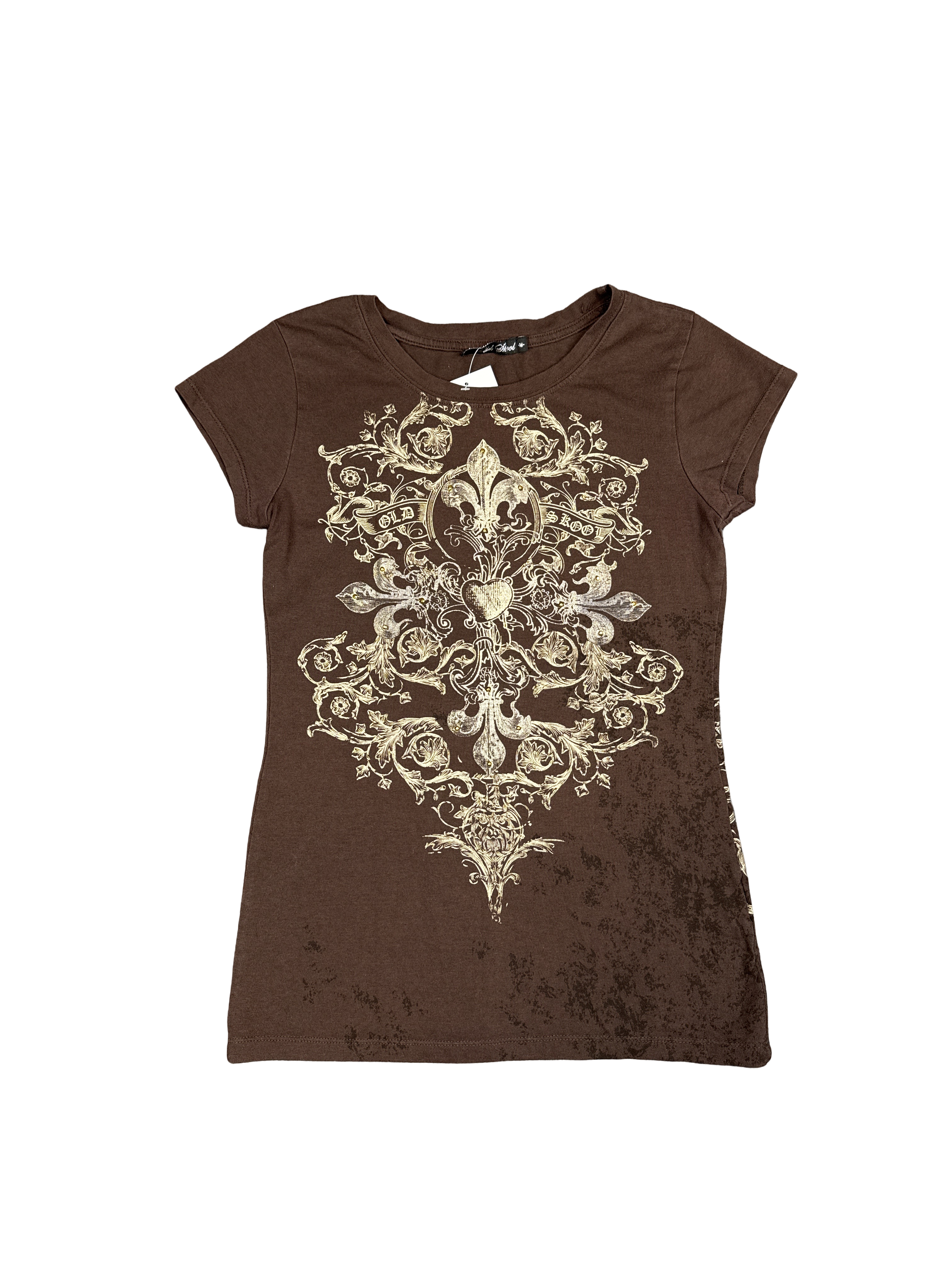 Y2K Ed Hardy Style Baroque Graphic Tee (S)