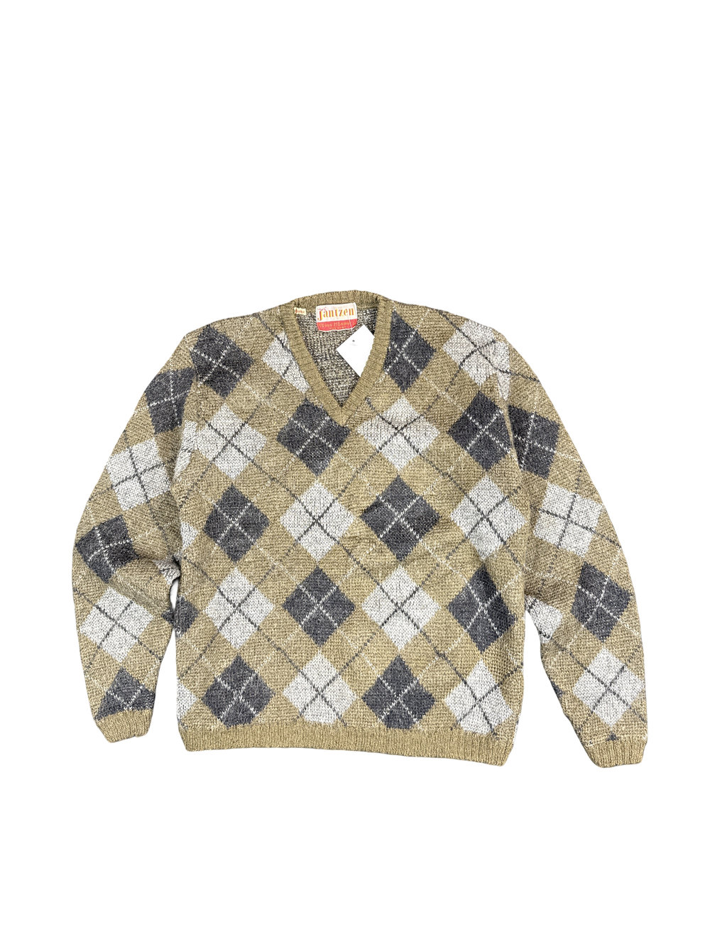 1960s Jantzen Wool Mohair Argyle Pullover Sweater (L)