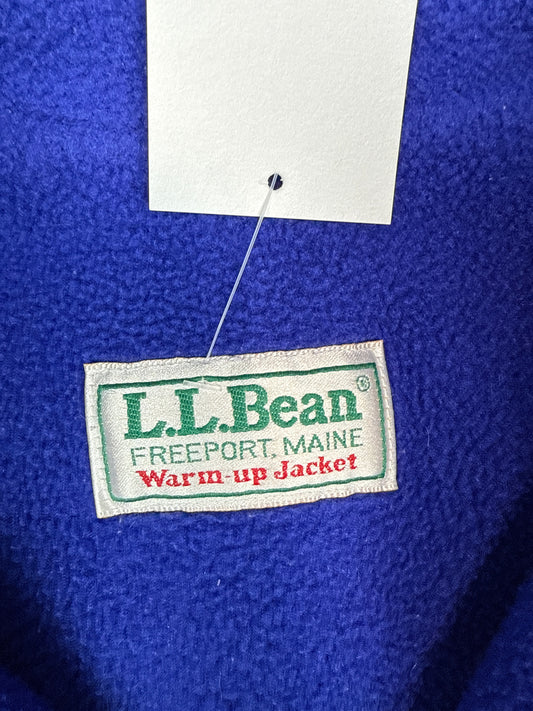 1990s L.L.Bean Warm-Up Jacket Teal Nylon Fleece Lined (XL)
