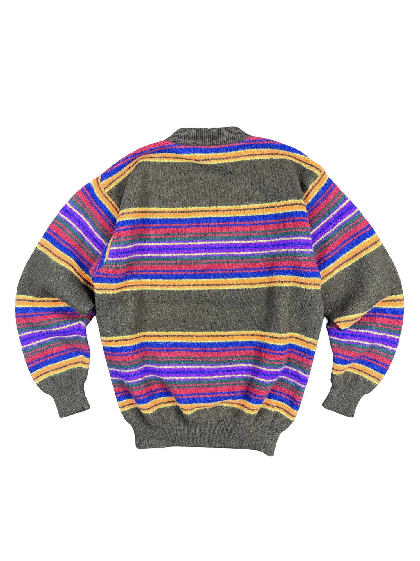 1990s United Colors of Benetton Shetland Wool Striped Sweater (M)