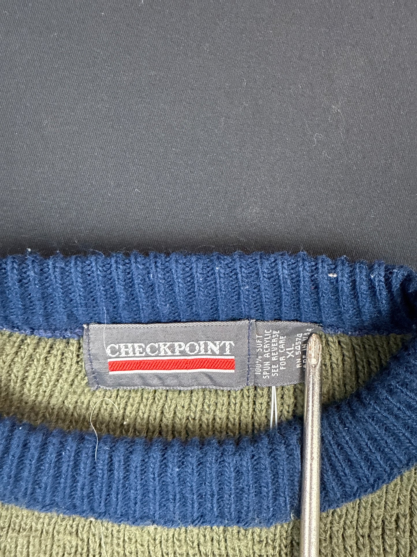 1990s Checkpoint Multicolor Knit Pullover Sweater (XL)