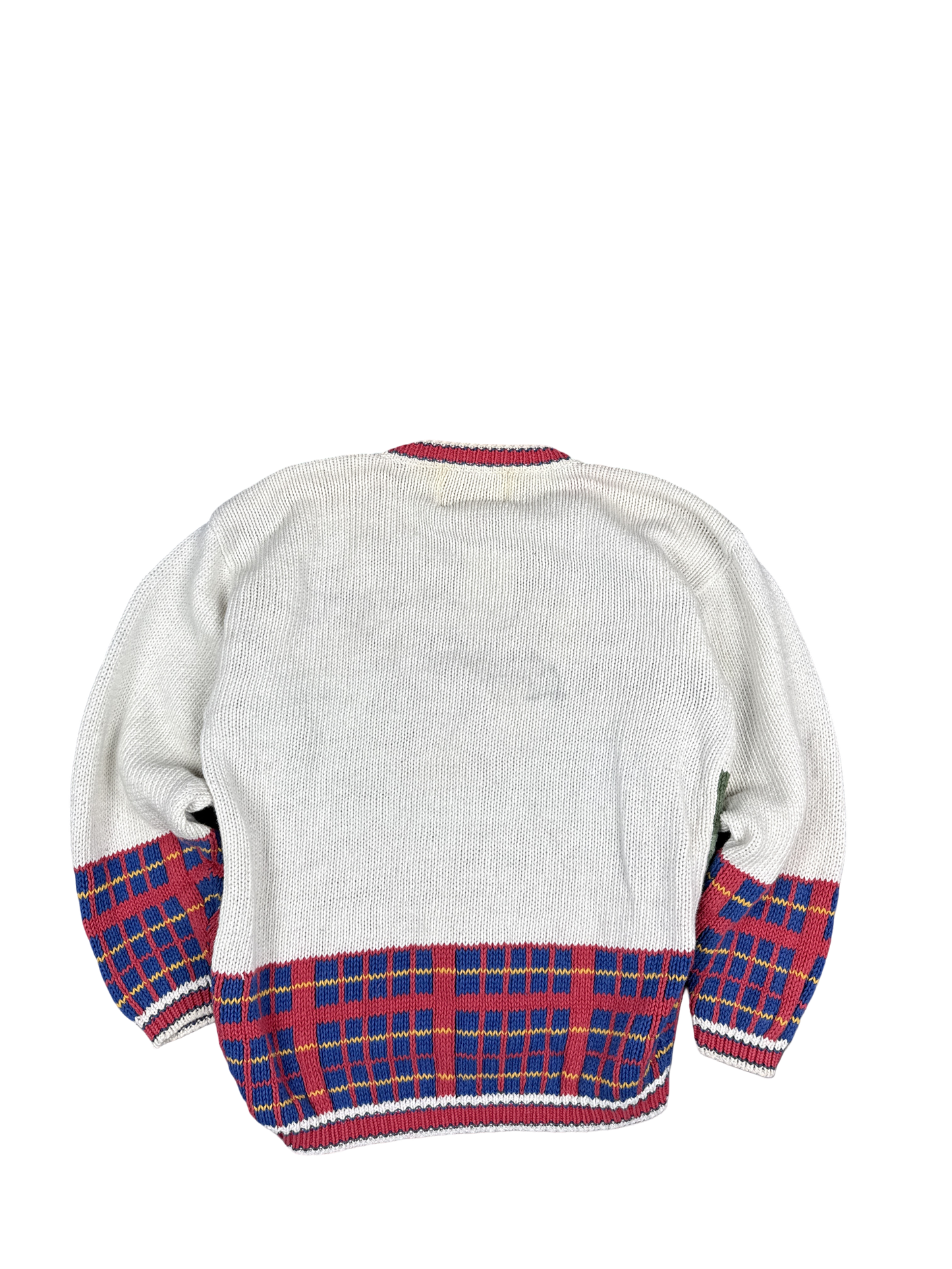 1990s Crystal Kobe Schoolhouse Knit Cardigan (S)