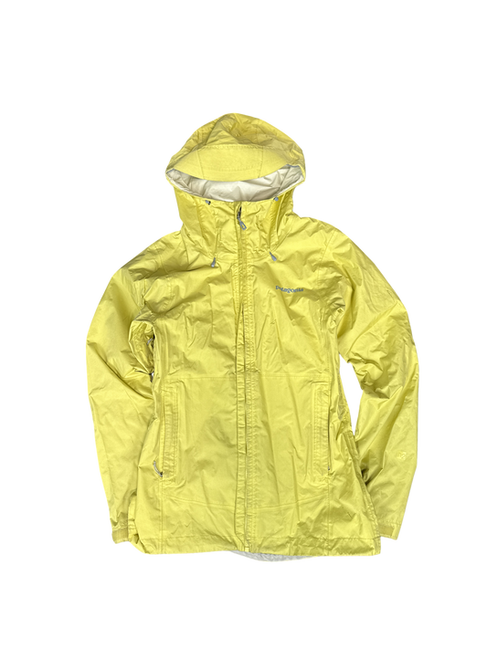 Patagonia Women's Yellow Hooded Rain Jacket (M)