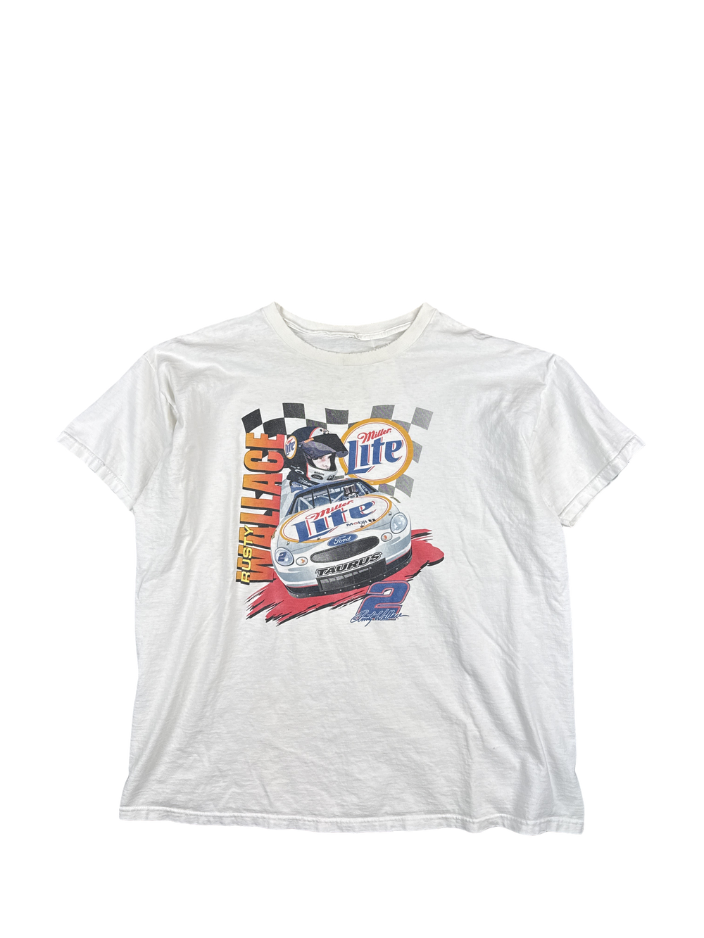 1990s Miller Lite NASCAR Rusty Wallace Graphic Tee (2XL)