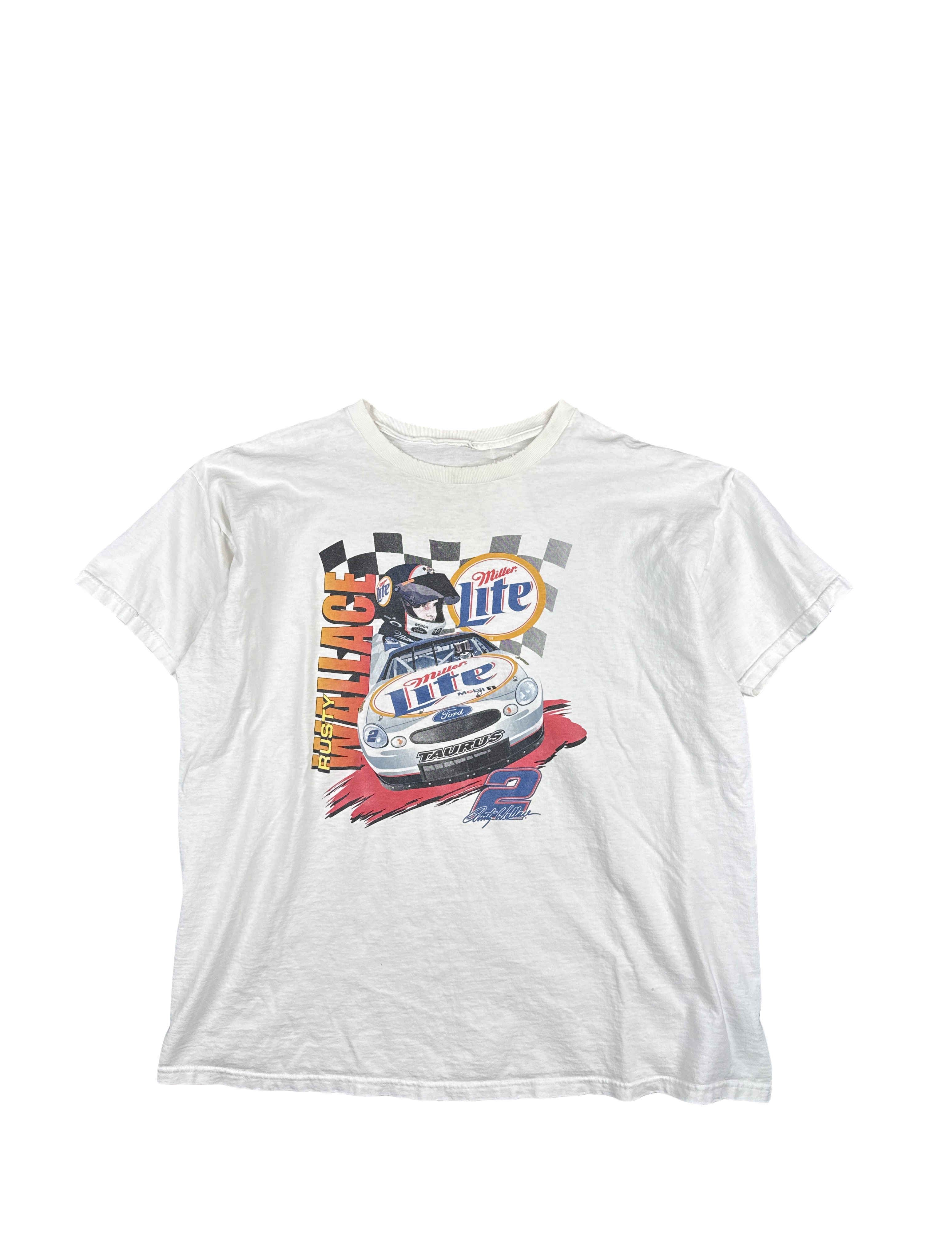 1990s Miller Lite NASCAR Rusty Wallace Graphic Tee (2XL)