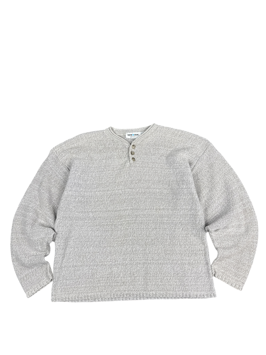 New Era Textured Cotton Henley Pullover (L)