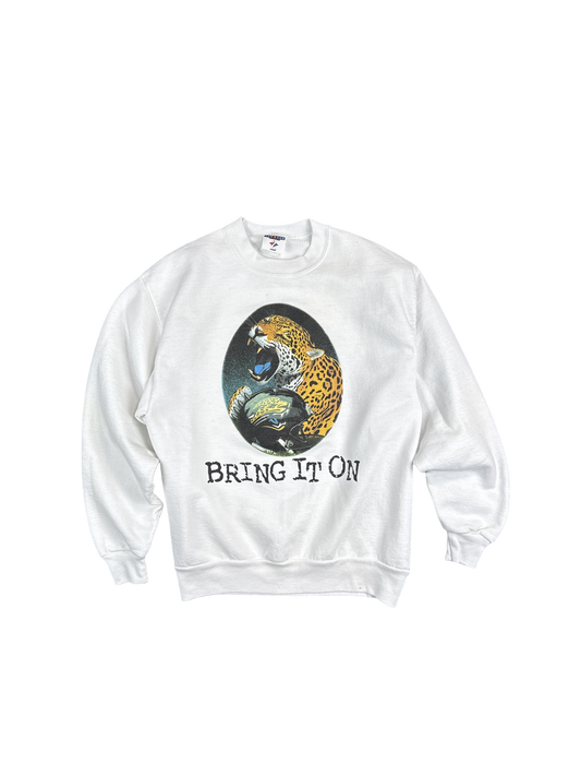 1990s Jerzees Jaguar Graphic Sweatshirt (M)