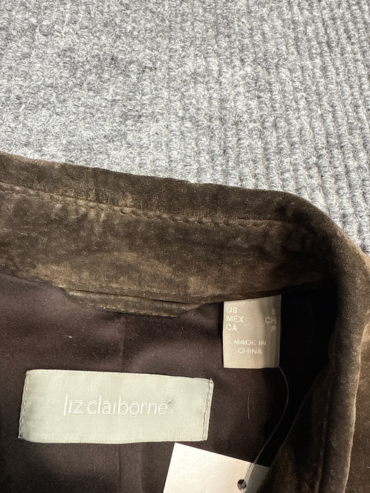 Liz Claiborne Brown Suede Zip Jacket (S)