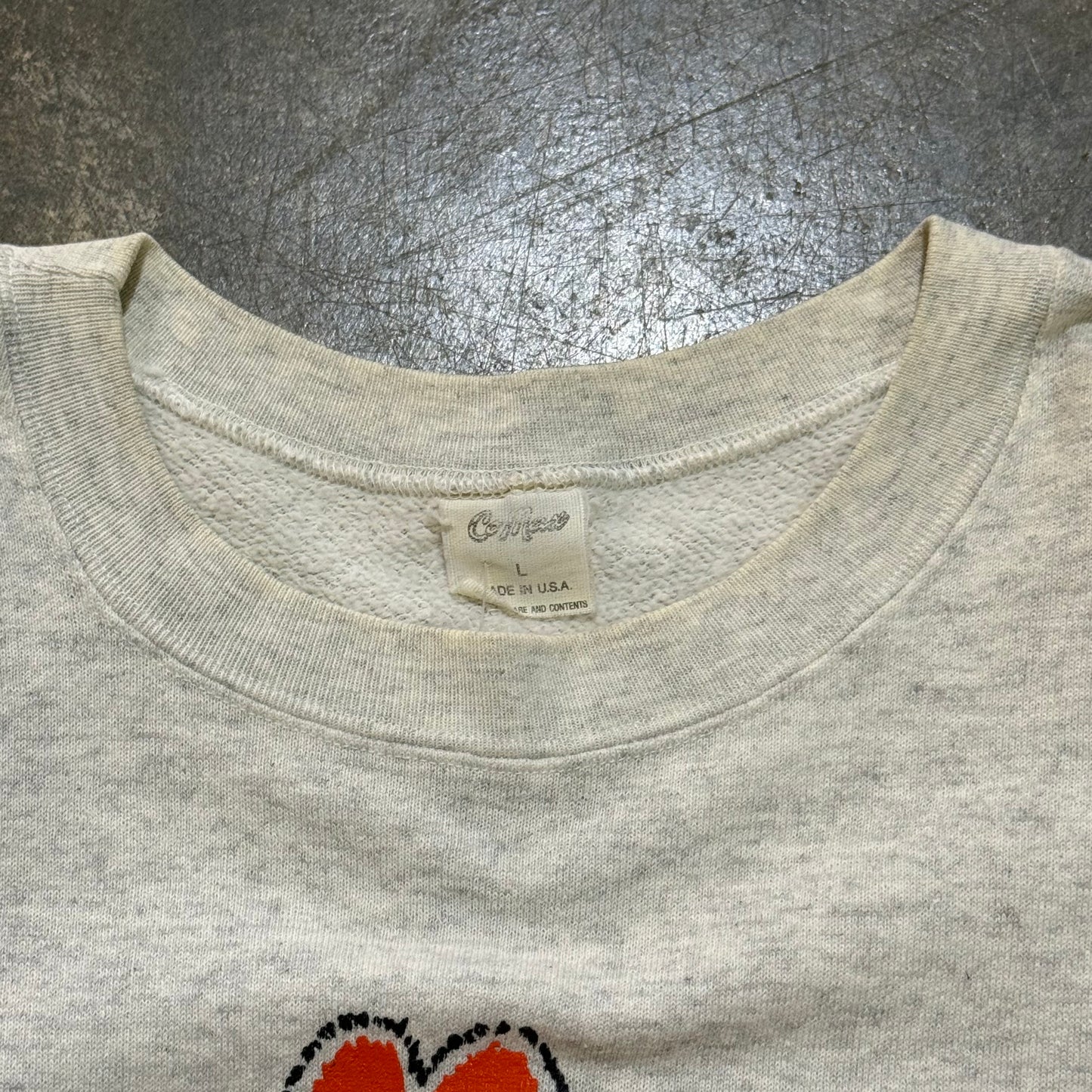 Vintage Grey Auburn Tigers Sweatshirt Large Paw Print