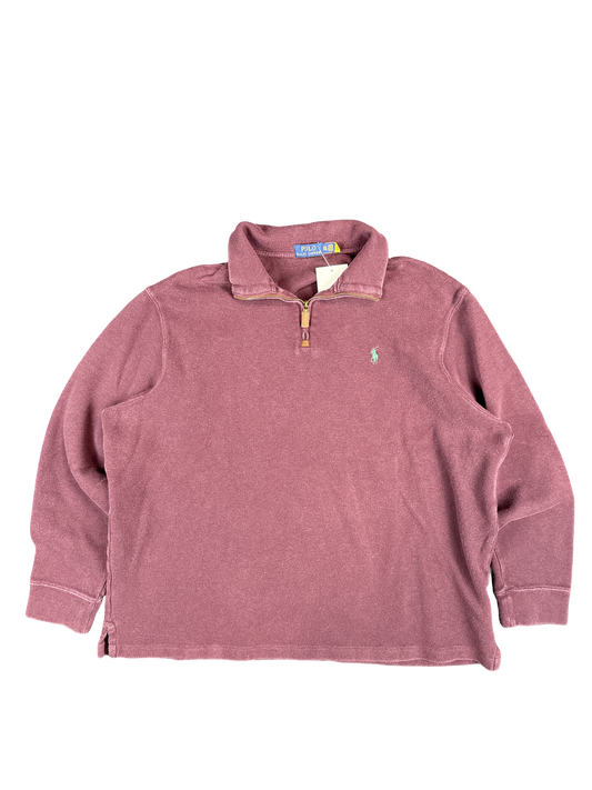Polo Ralph Lauren Maroon Quarter-Zip Pullover (XXL)