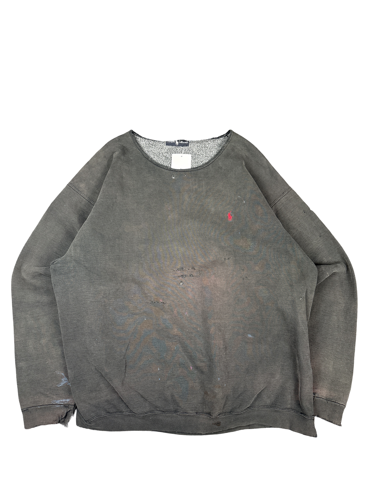 Distressed Ralph Lauren Fleece Sweatshirt (2XL)