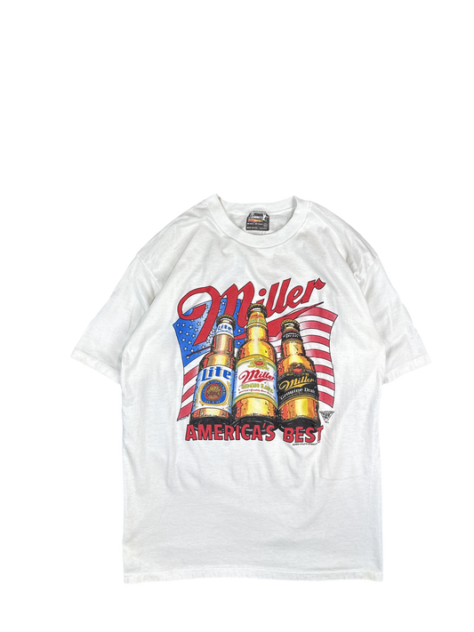 1990s Miller American Flag Beer Graphic Tee (XL)