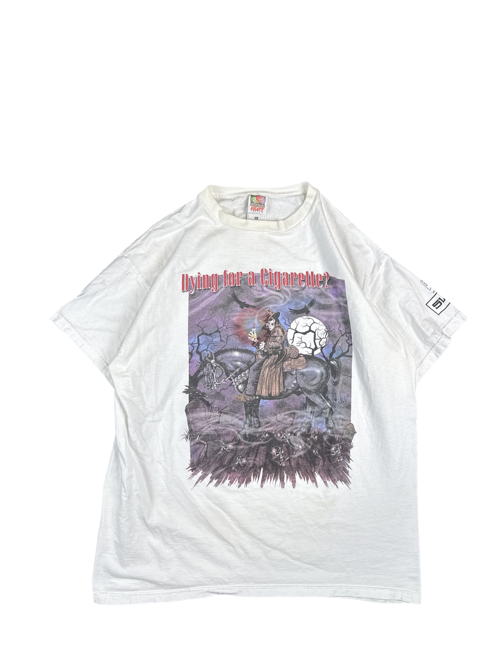 1990s Anti-Smoking 'Dying for a Cigarette?' Fruit of the Loom Graphic Tee (XL)