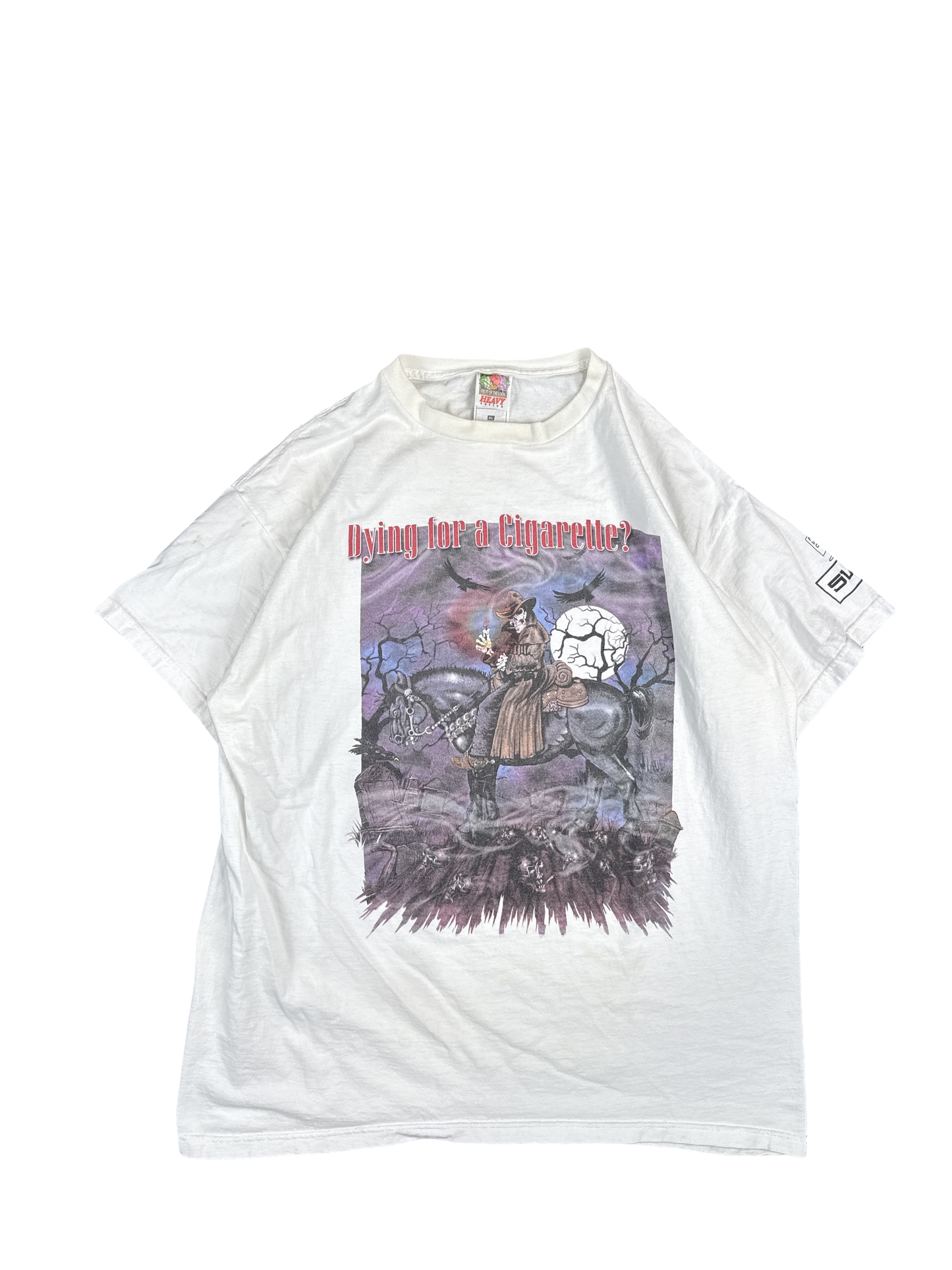 1990s Anti-Smoking 'Dying for a Cigarette?' Fruit of the Loom Graphic Tee (XL)