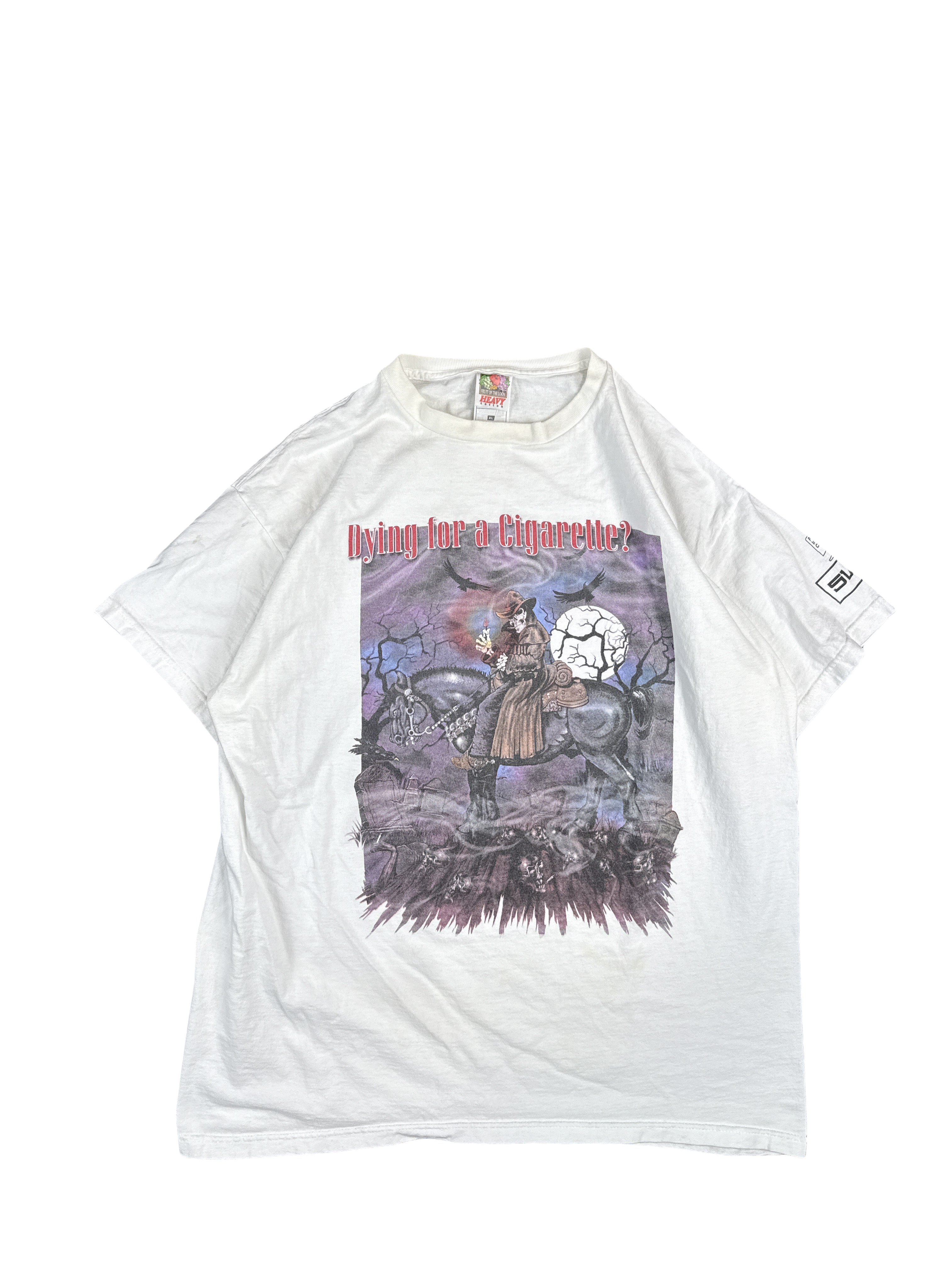 1990s Anti-Smoking 'Dying for a Cigarette?' Fruit of the Loom Graphic Tee (XL)