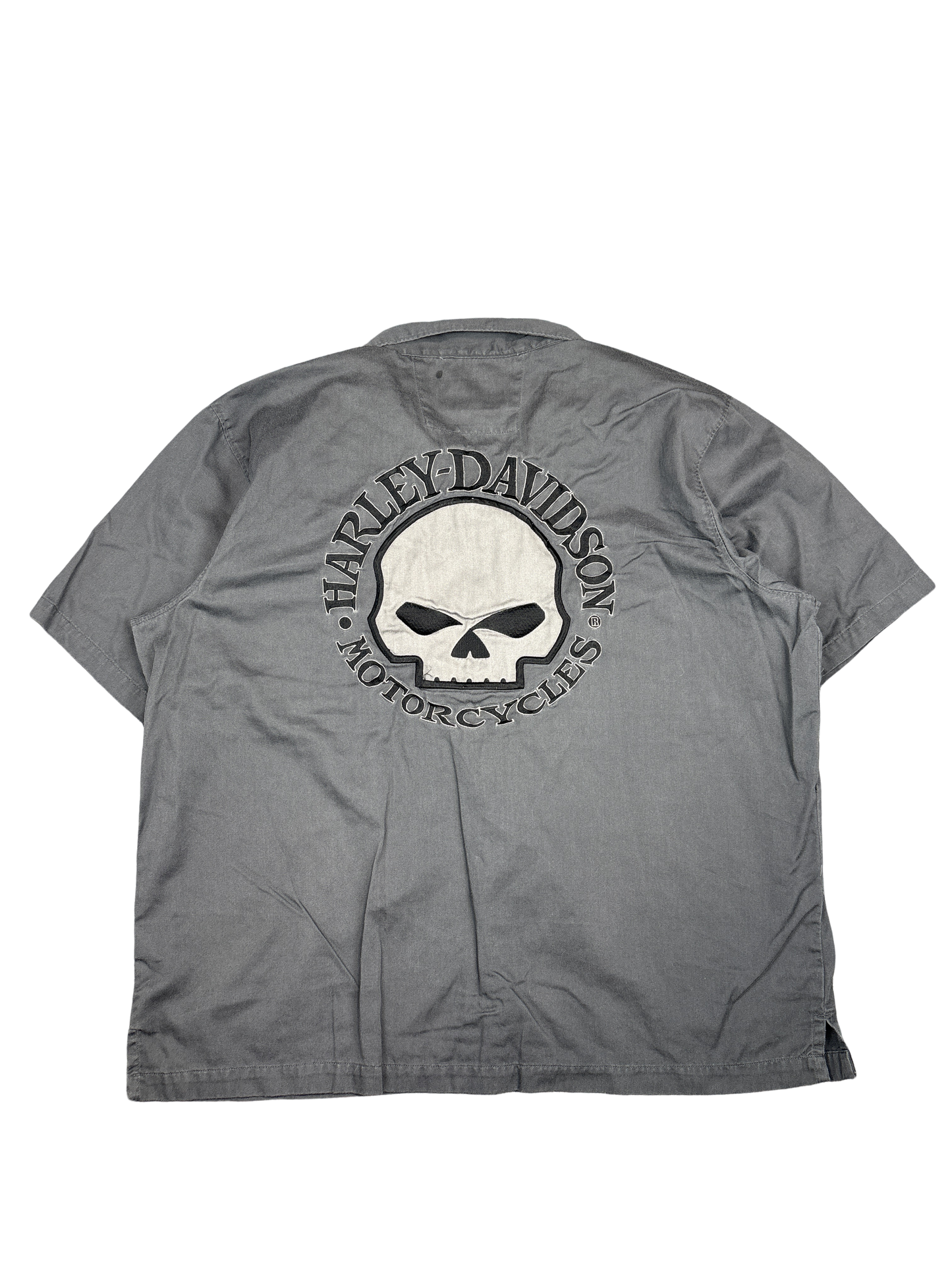 Harley-Davidson Skull Logo Button-Up Shirt (2XL)