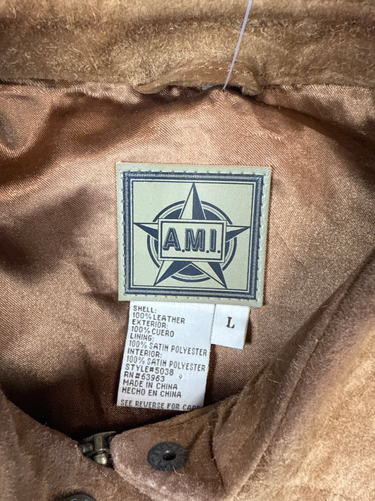 Classic AMI Brown Leather Jacket (L)