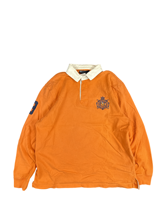 Polo Ralph Lauren Orange Crest Rugby Pullover (XL)
