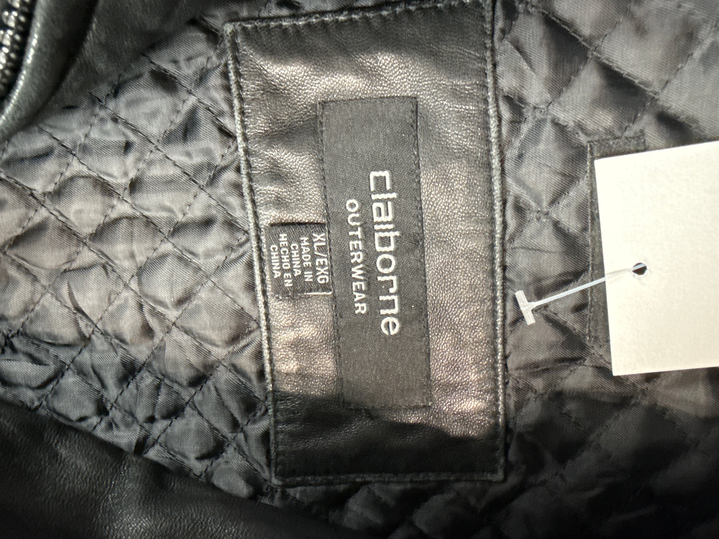 Claiborne Black Leather Outerwear Jacket (XL)