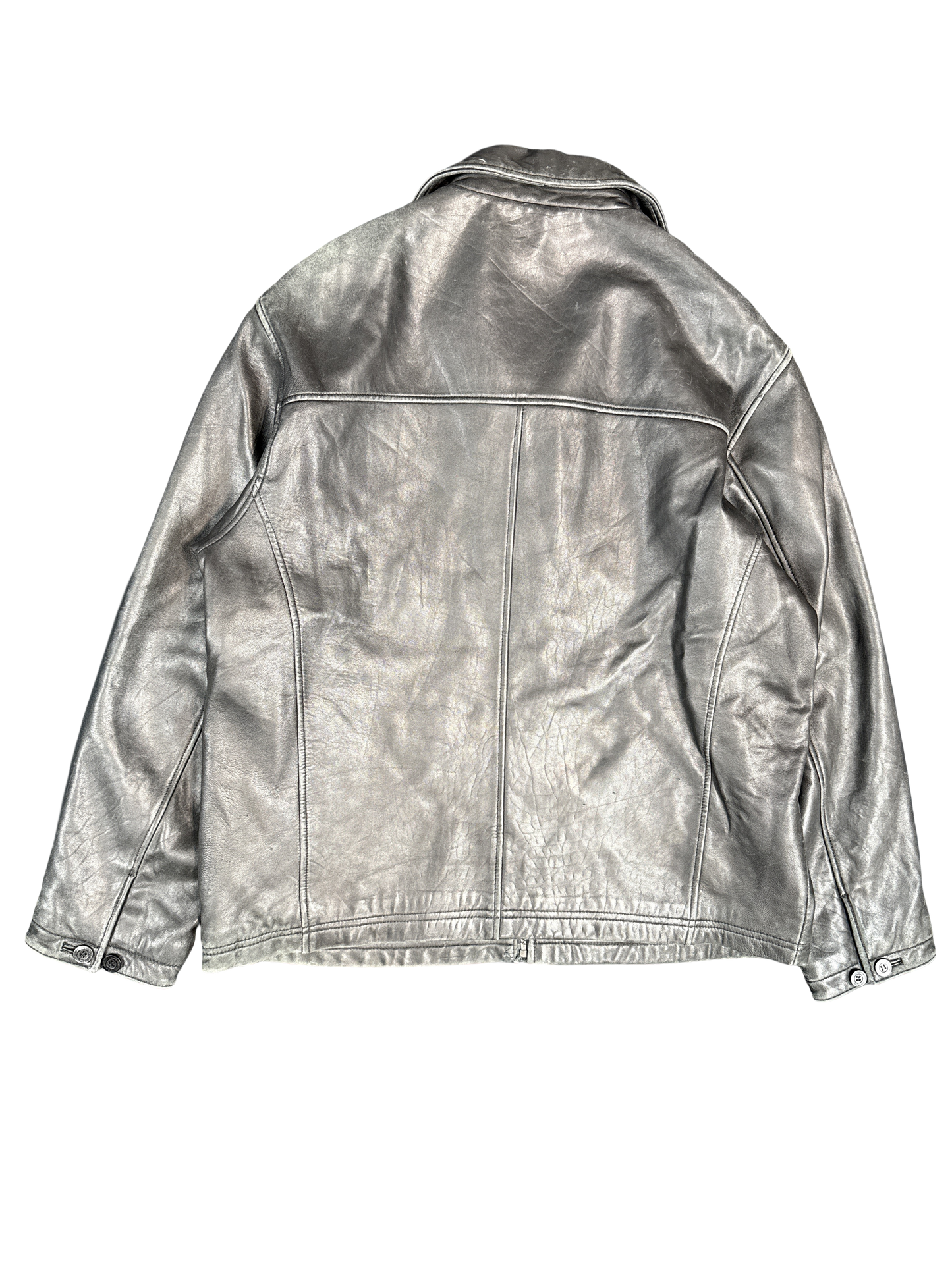 Claiborne Black Leather Outerwear Jacket (XL)