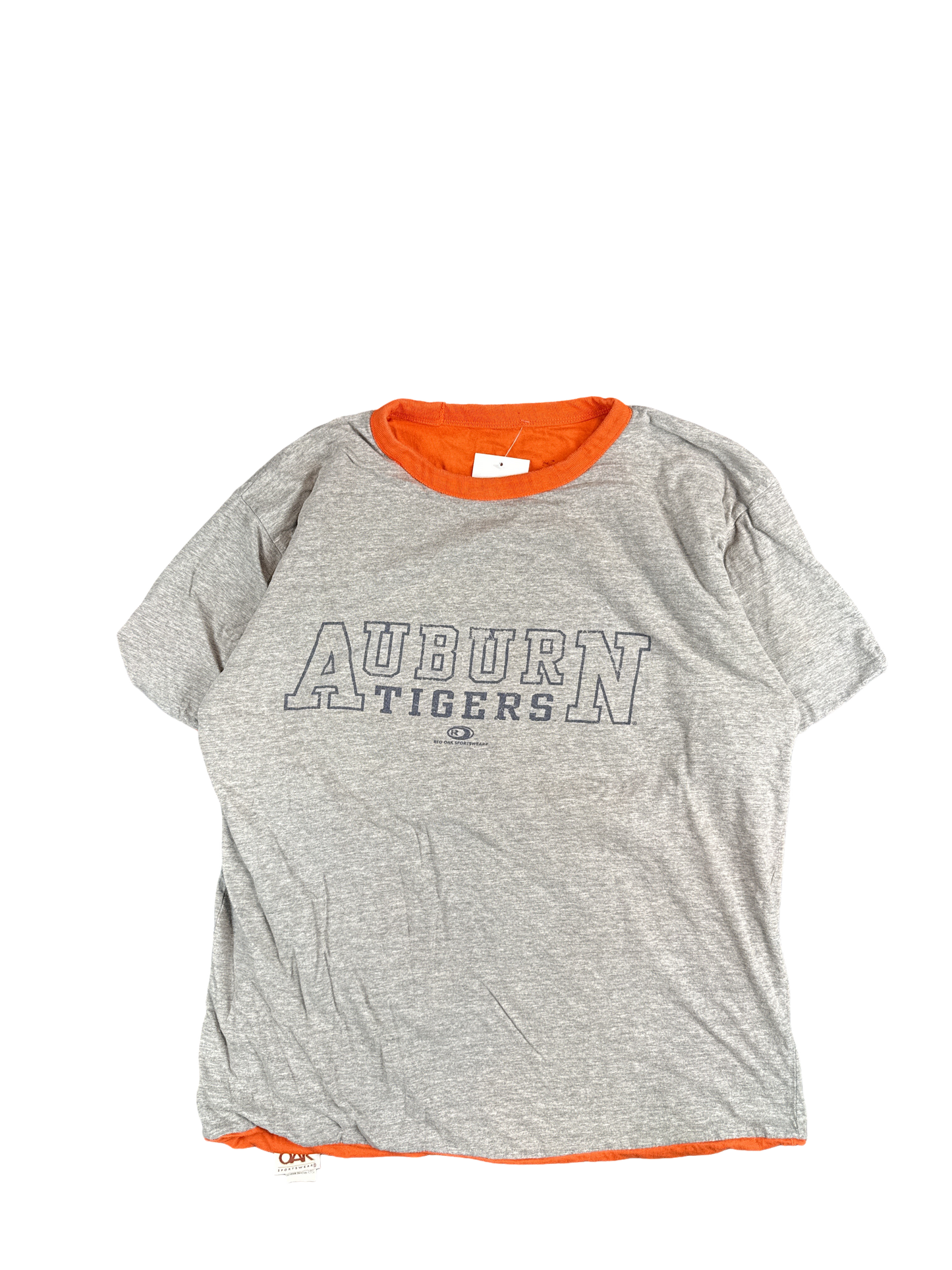 Auburn Tigers Grey and Orange Ringer T-Shirt (M)