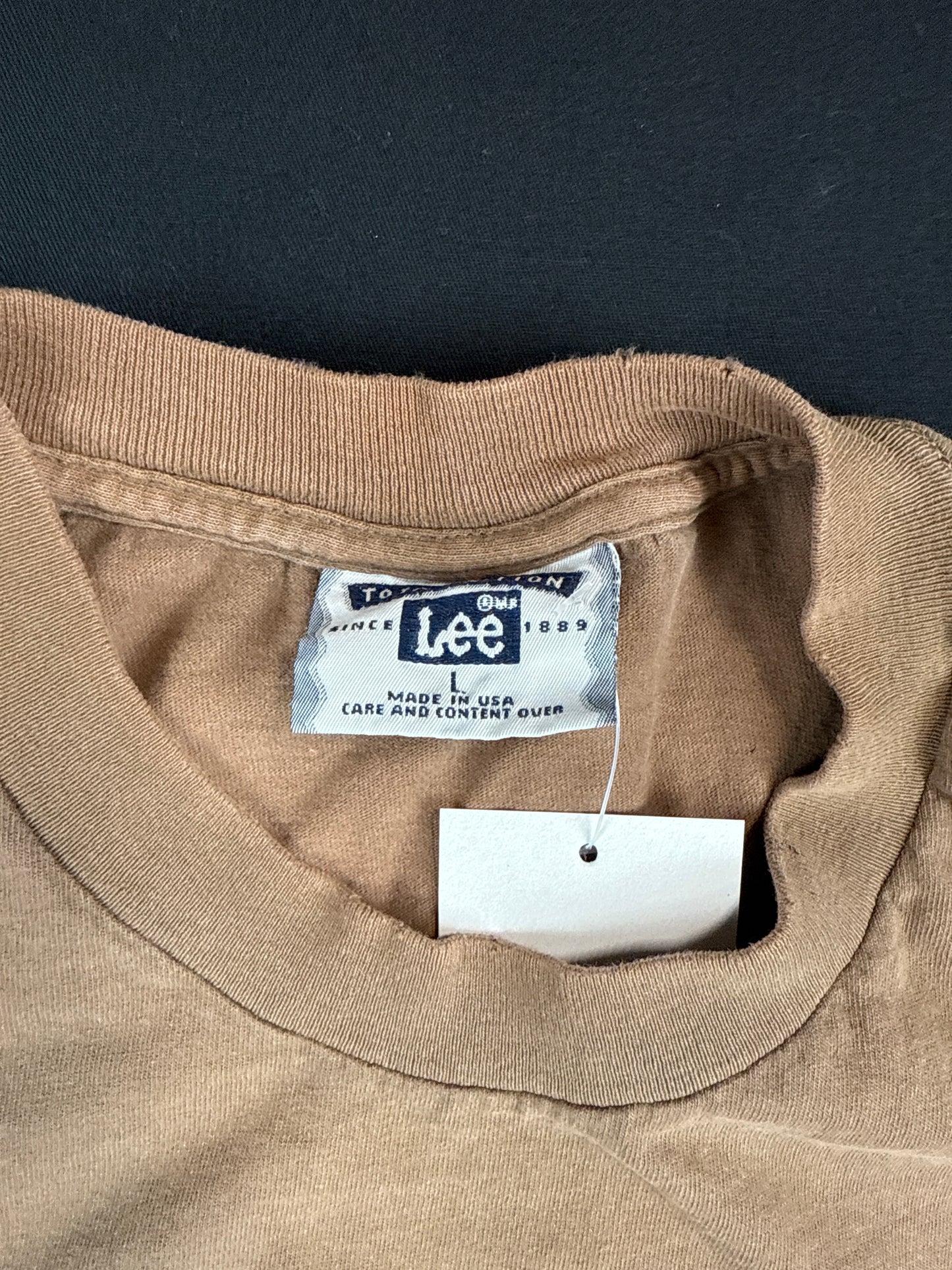 1990s Lee Made in USA Brown Pocket Tee (L)