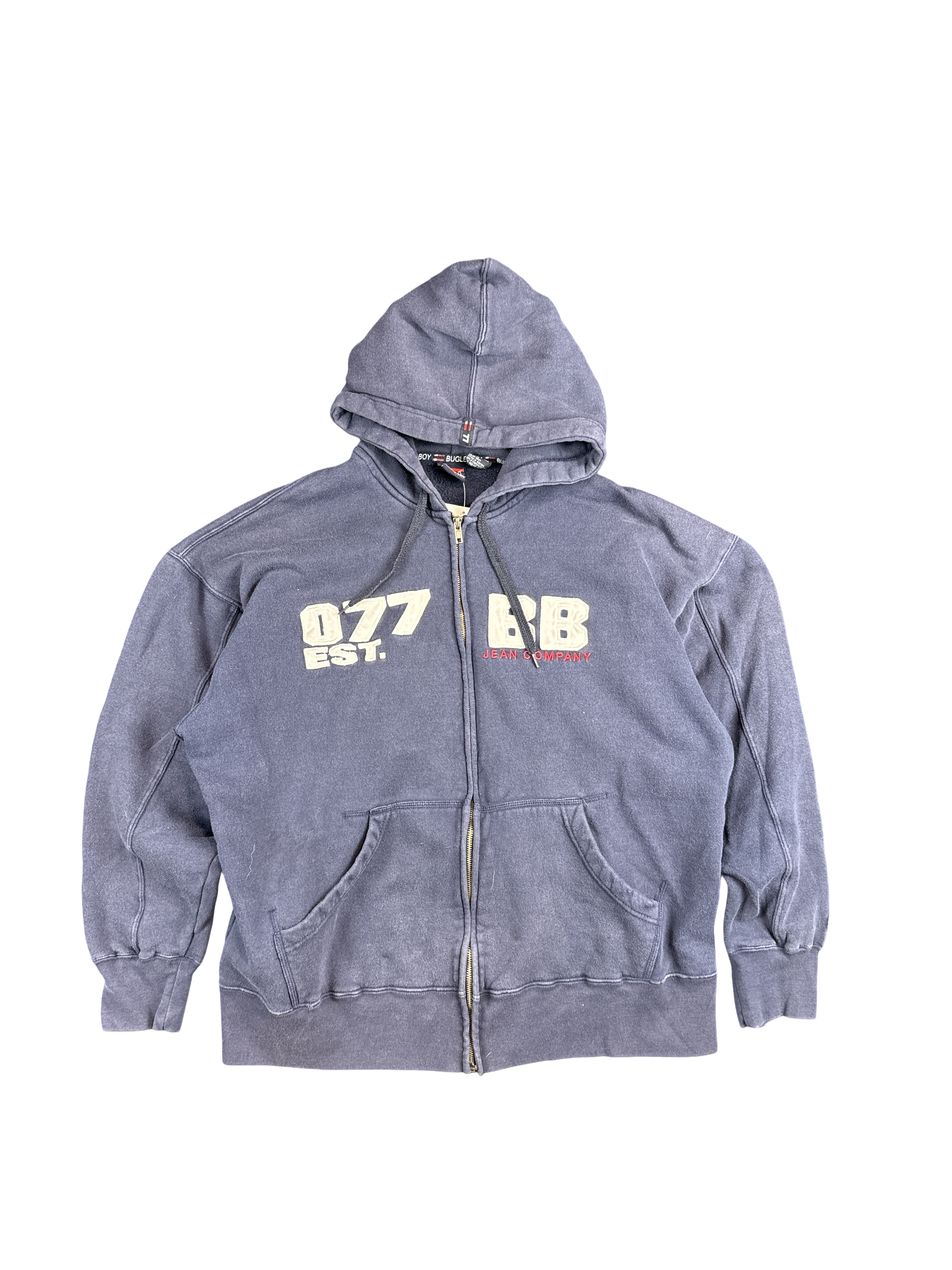 Y2K Bugle Boy BB 077 Navy Zip Hoodie (XL)