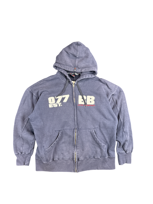 Y2K Bugle Boy BB 077 Navy Zip Hoodie (XL)