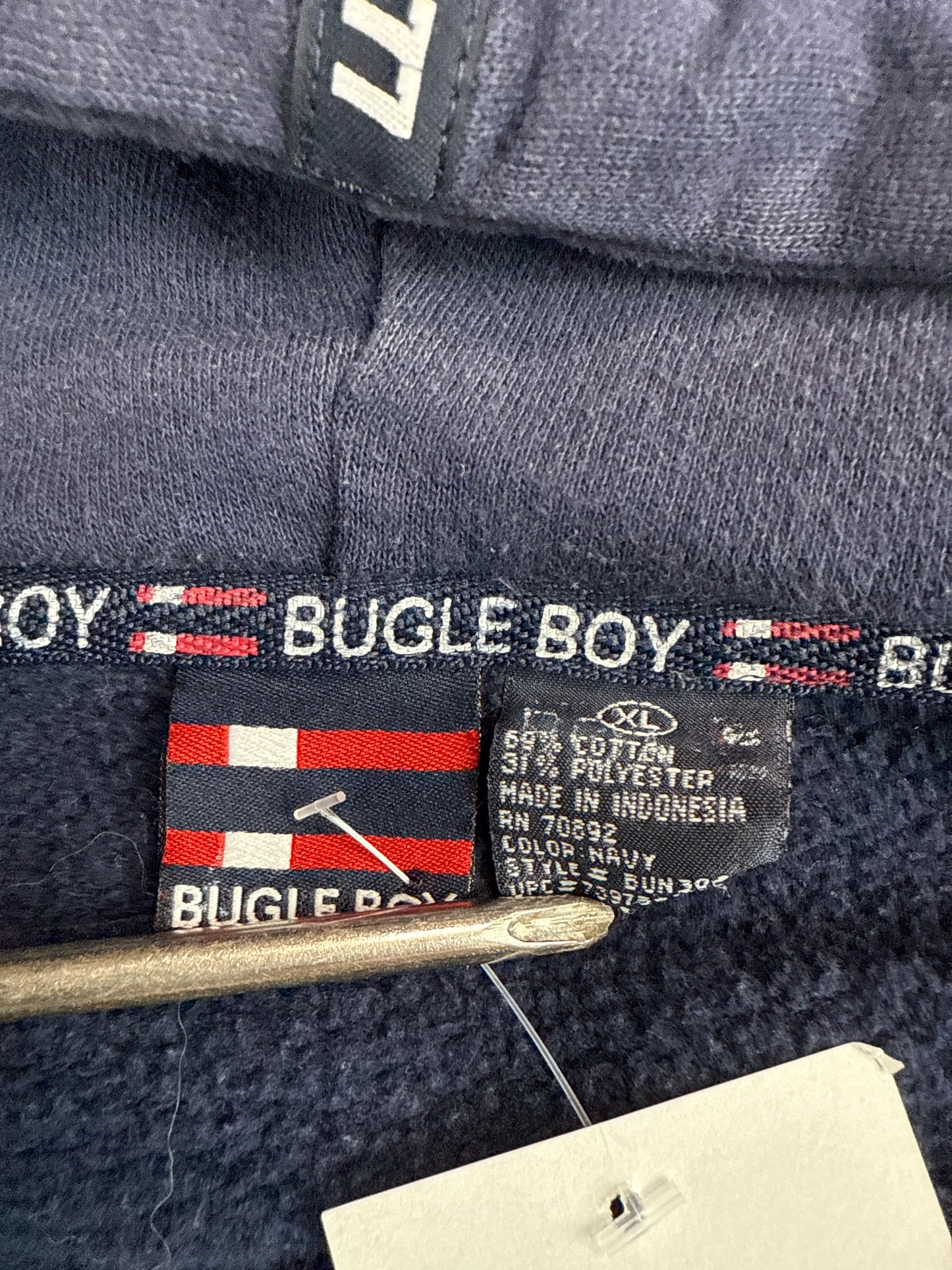 Y2K Bugle Boy BB 077 Navy Zip Hoodie (XL)