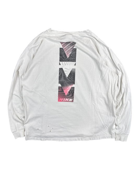 1990s Nike Pink Fade Logo Long Sleeve Tee (XL)