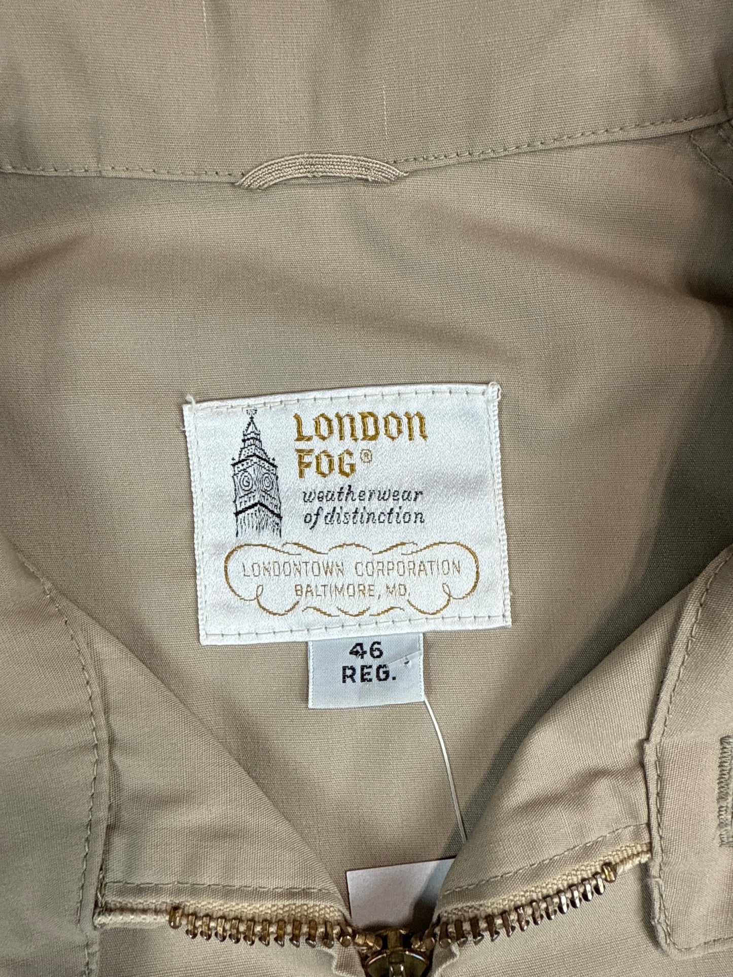 Classic London Fog Tan Harrington Jacket (XL)