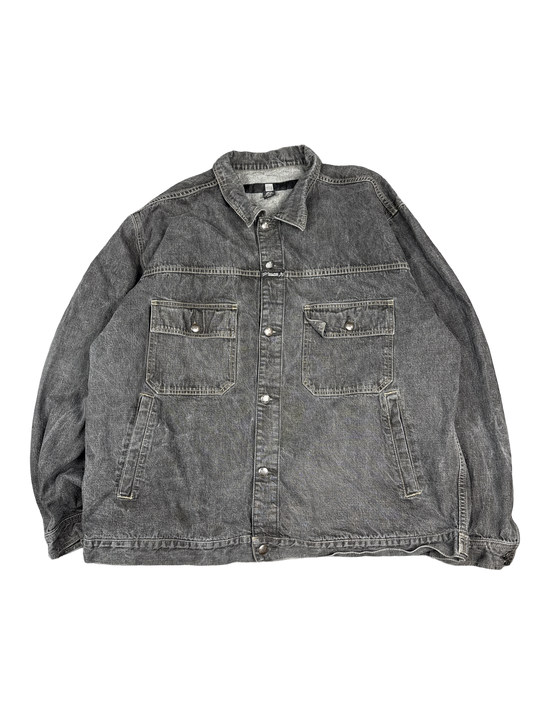 1990s Marithé François Girbaud Black Denim Jacket (XXL)