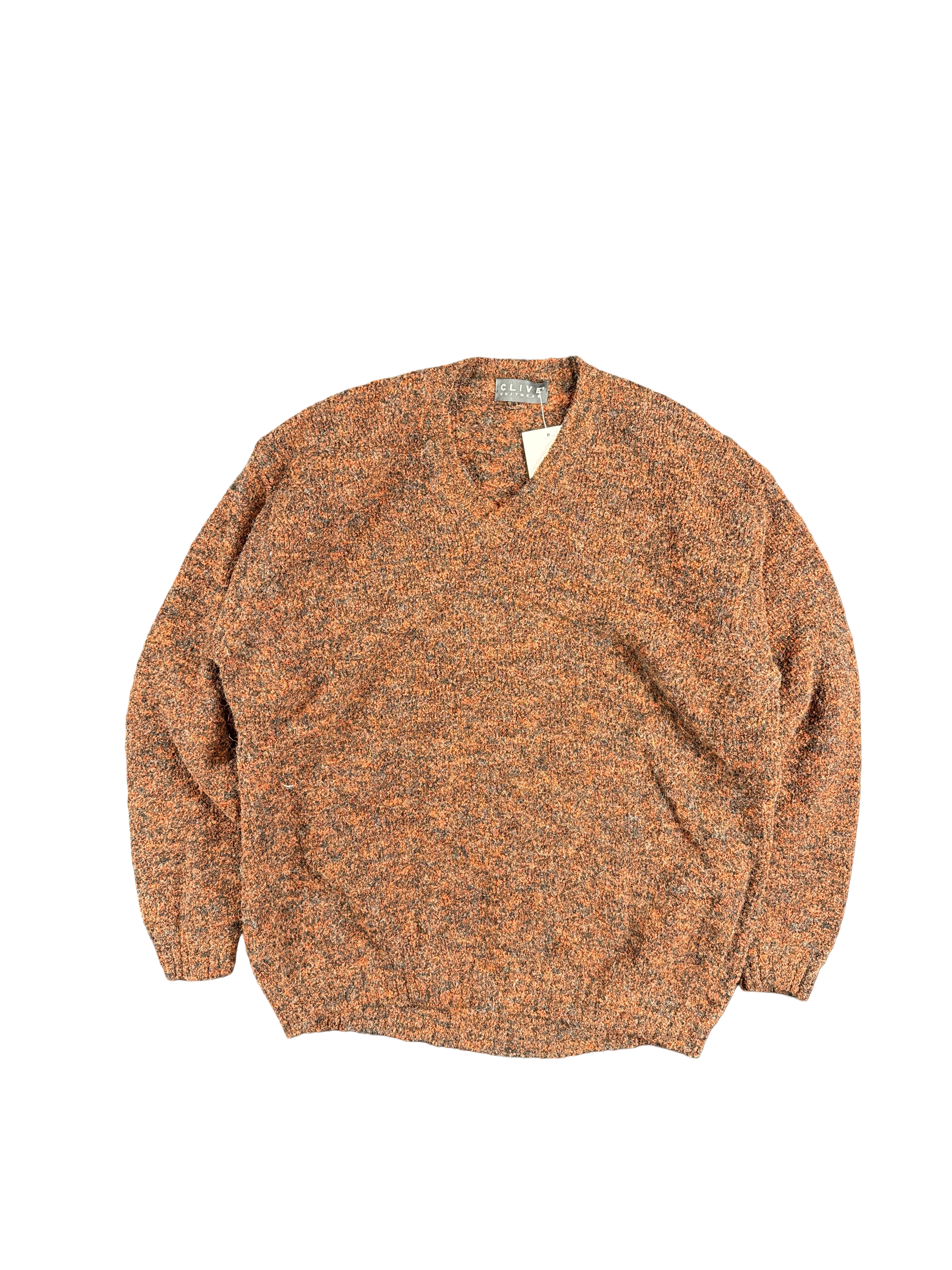 Clive Knitwear Heathered Wool Pullover Sweater (M)