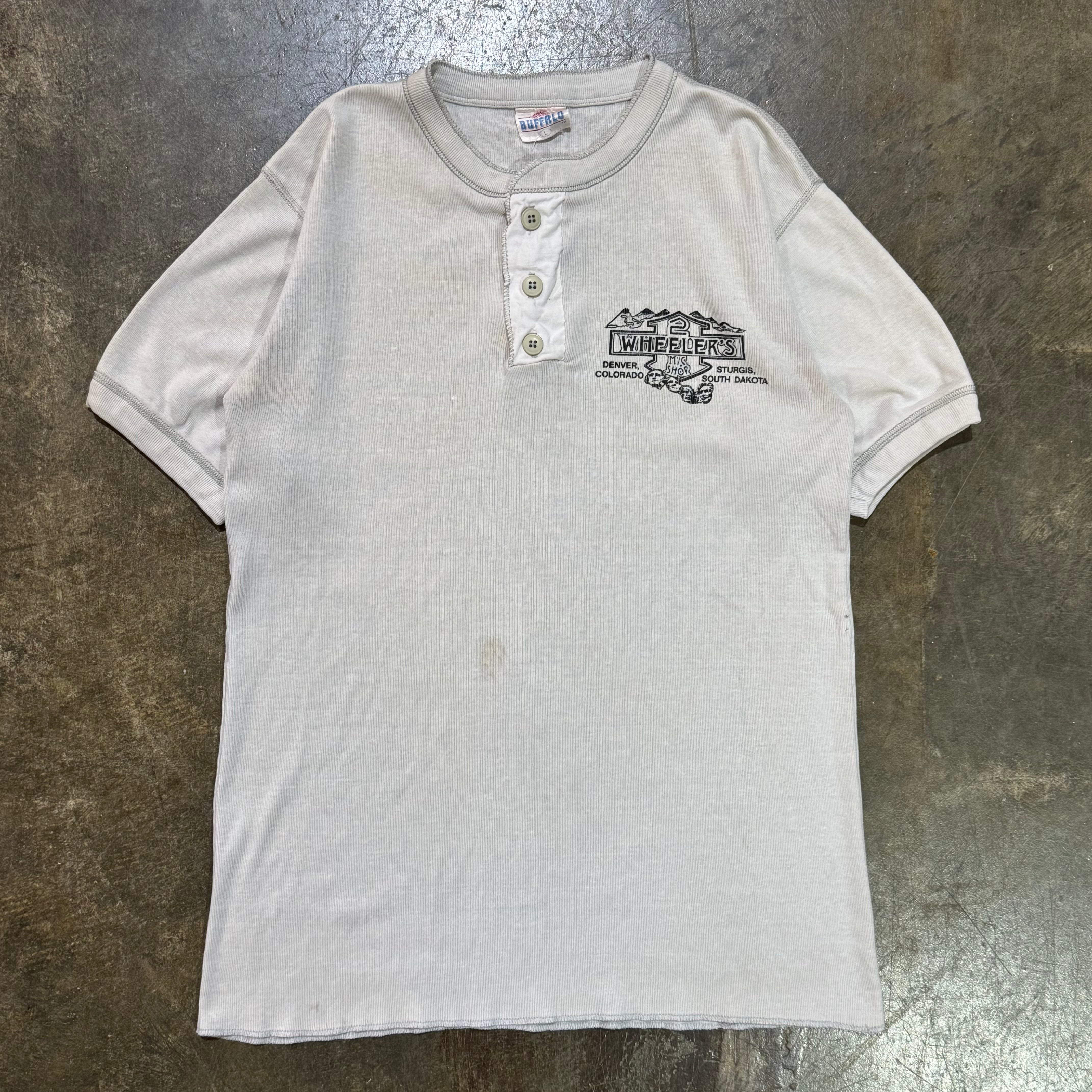 Vintage Harley Beach Club Henley T-Shirt White