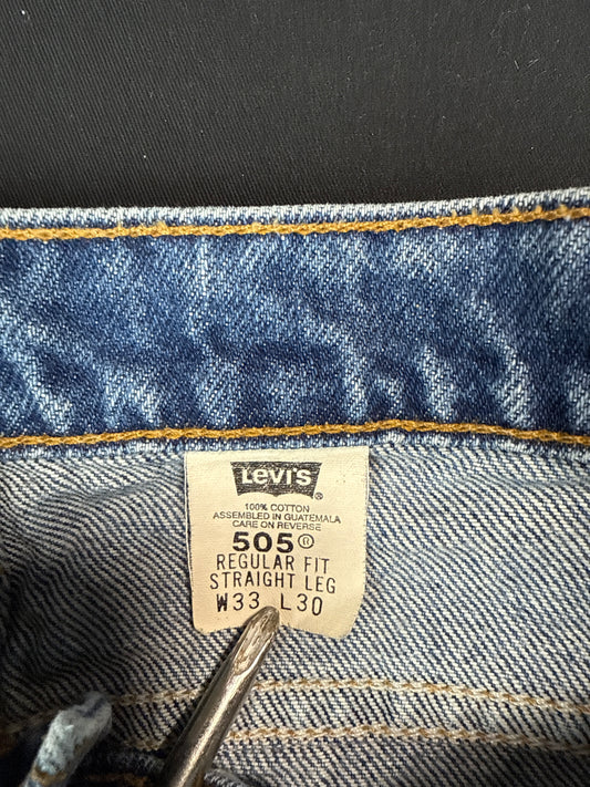 Levi's 505 Regular Fit Straight Leg Jeans W33 L30 (M)
