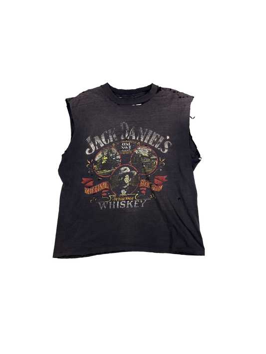 Distressed Jack Daniel’s Whiskey Cutoff Tee (M)