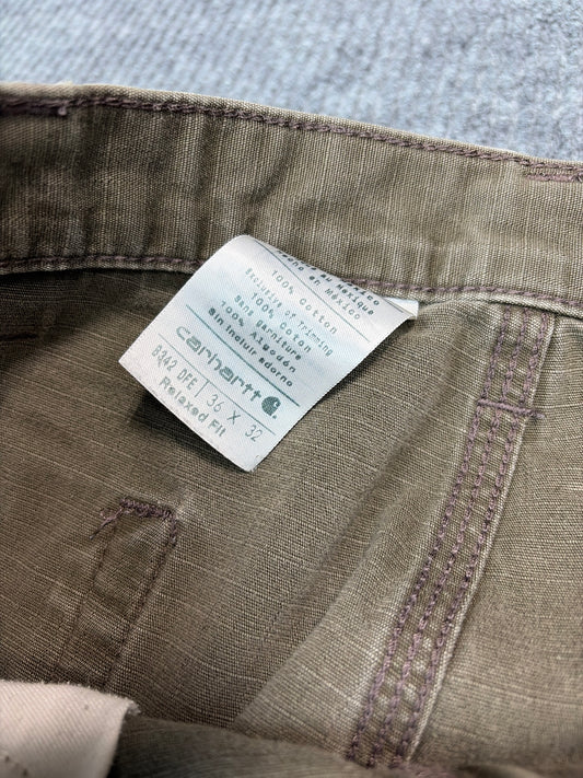 Carhartt Brown Canvas Work Pants (W36 x L32)