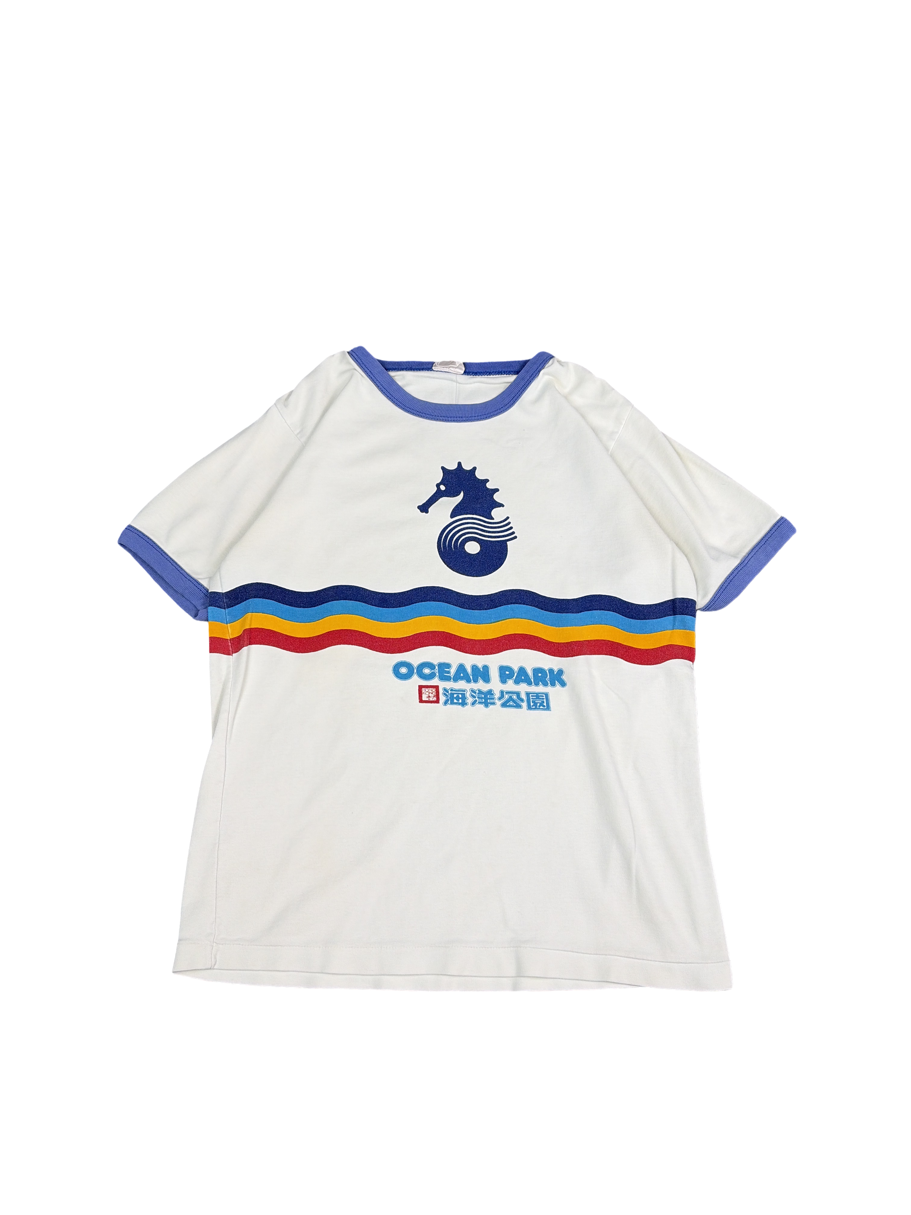 Retro Ocean Park Seahorse Ringer T-Shirt (S)