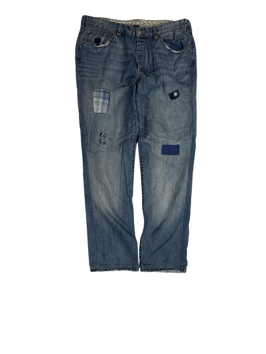 Patchwork Denim Jeans Made in Macau (36x32)