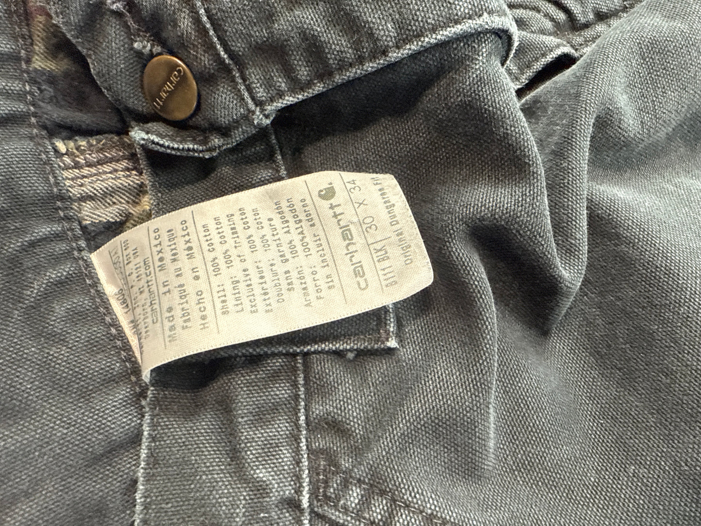 Carhartt Double Knee Black Work Pants (30x34)